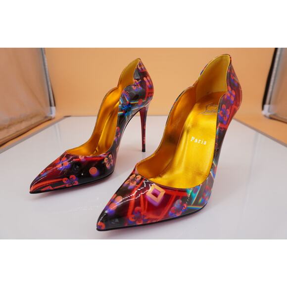 Christian Louboutin Hot Chick Multi Disco Laser Pointy Toe Pump SZ 37.5 NIB $799 - Picture 10 of 12